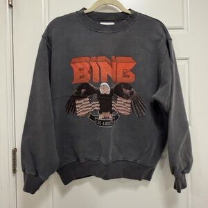 Anine Bing Charcoal Graphic Sweatshirt
